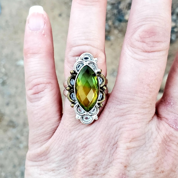 New Bi-Color Tourmaline 925 Silver Ring. - Picture 10 of 12